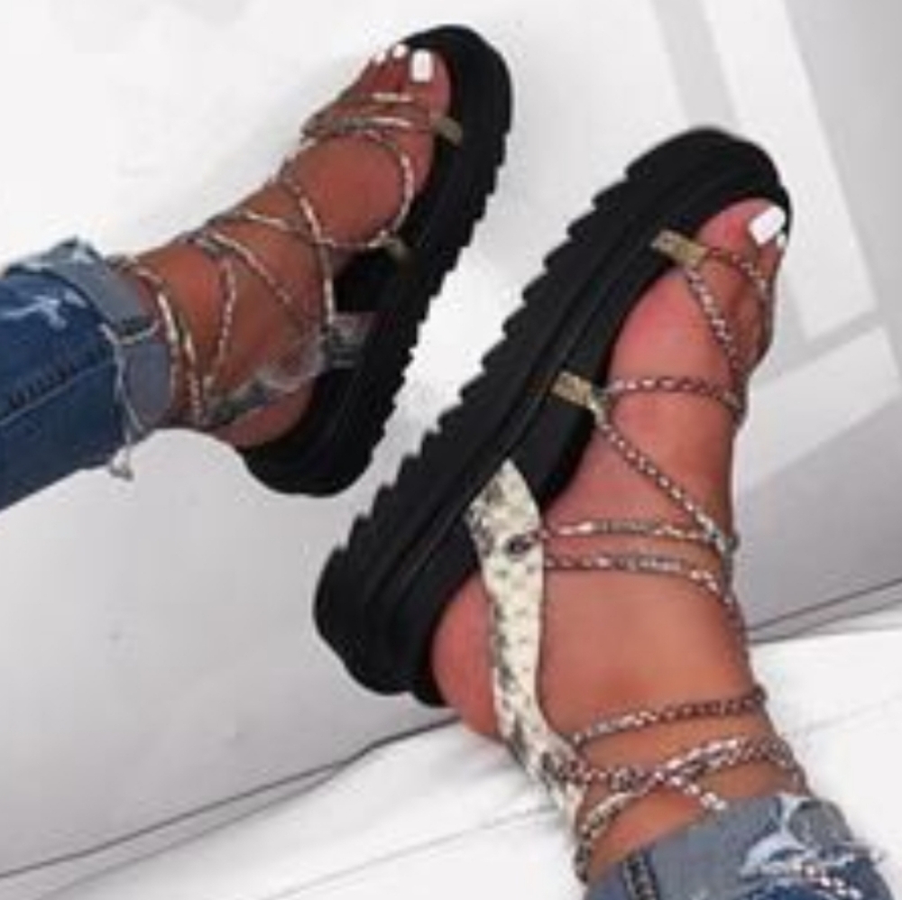 Platform Gladiator Strappy Sandals US 9